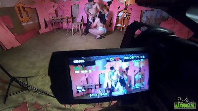 Behind the cameras of Gabriela Ramos recording with Bettohfitness in the joinery - Binho Ted - Sandro Lima