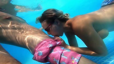 Neighbors seeing Us pound in the Pool! Then HOT, epic sex in Bed!