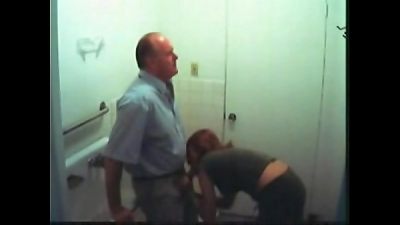 hot teen gives suck off for the elder lover in the shower