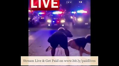 Some protest but she puts on show during riot for police officers supporting ebony live matters BLM