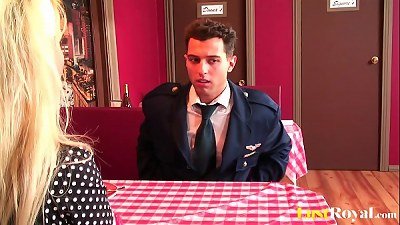 2 officers get to love a blond stunner