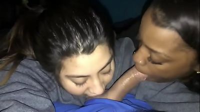 FFM Blowjob - These Two Teens from Blacklaid.com Love Sharing My Dick :) - POV