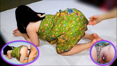 Thai local cheating wifey gets internal cumshot in a sarong