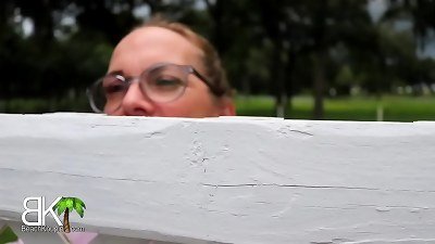 Karen gets trussed up, gags on shaft and double rammed for being nosey