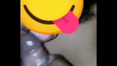 she enjoys blowing and gulping milk