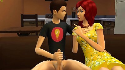 youthfull man nailing HIS mother