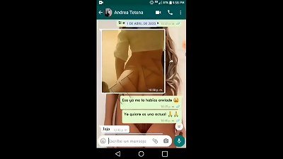 The huge-chested girl at work gets super-fucking-hot chatting on WhatsApp and concludes up wanking on a video call