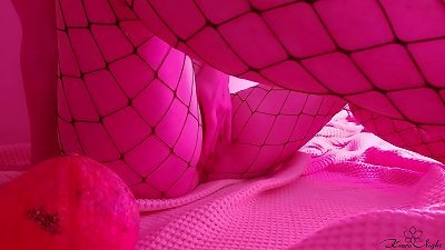 sultry teen wanks moist cootchie and nails Herself on Halloween - Food play