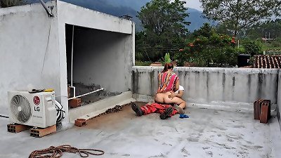 The worker deep-throats off the maintenance guy, security camera part 2