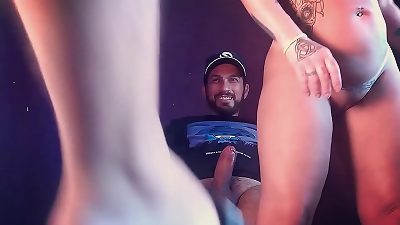 On the balcony taking it in the rump