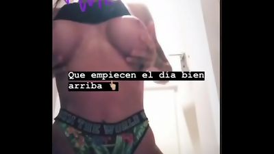 Evelyn Pérez Compiled four switches her clothes on tits, booty and labia