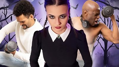 DADDY4K. promiscuous WEDNESDAY IS cuckold on her boyfriend WITH huge dark-hued sausage