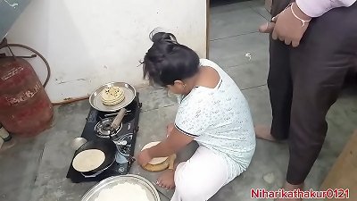 Indian desi step-mom nail in kitchen