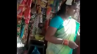 SATIN SILK SAREE AUNTY IN SHOP