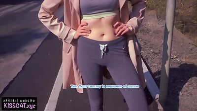 Public Agent Pickup 18 Babe for Pizza / Outdoor Sex and Sloppy Blowjob