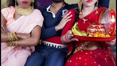 two wife struggle romp with 1 lucky spouse in hindi gonzo vid