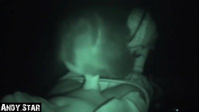 At night in the parking pile cumshot in Teenmouth inseminated night vision tool