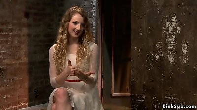 Different light-haired victims on hog-tie