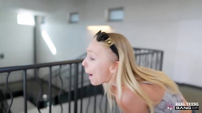 Real teens - diminutive towheaded Braylin Bailey Gets A vibrator And gigantic cock As A present