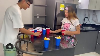 I have fun a romp game with my stepsister and end up plowing her stiff and nutting on her delicious tits.