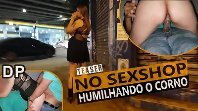 Slutwife with couple boys humiliating her hotwife husband, he drained off for the men - Cristina Almeida - SEXSHOP - Part 1/2
