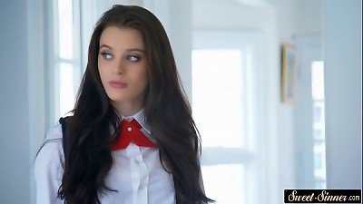 teen schoolgirl busted with nectar by stepbro