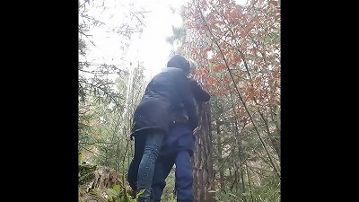 milf pegging in the woods