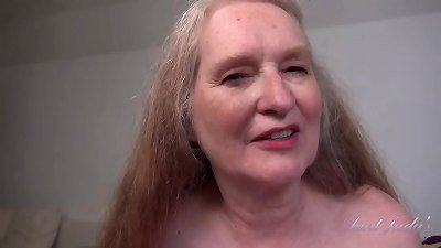 AuntJudys - Your buxom 61yo GILF Stepmom Maggie masturbates you Off & sucks your pipe