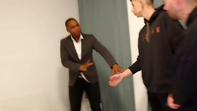 We nail the wifey and the husband catches us and joins in to destroy her ass multiracial fuck-fest