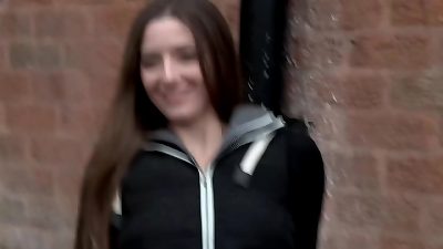 wild dark haired nubile babe Leyla pissing outdoors