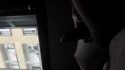grandmother neighbor seeing me naked stroking at window