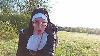This nun gets her donk filled with cum before she goes to church !!