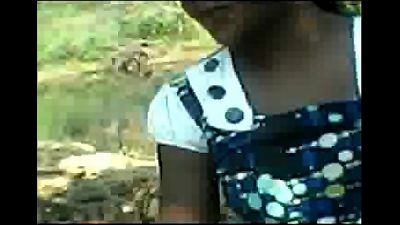 school lady hard penetrate at open air