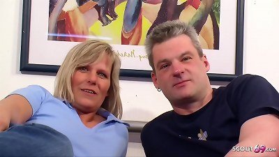 elder hubby let Stranger pummel his old wifey in MMF threesome