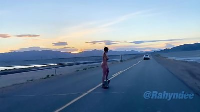 Rahyndee Desert one Wheel Cruising naked