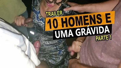 10 men and 1 preggo in the movie, filmed by her cuckold husband - Cristina Almeida
