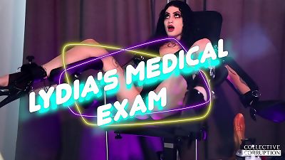 demon Nurse Ravyn Alexa explores all of goth hotty Lydia Black's fuck holes until she unloads
