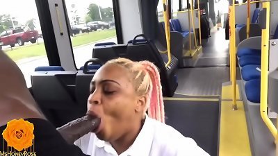 Houston college ebony cockslut milks black Monster pipe On Public Bus