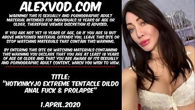Hotkinkyjo extreme tentacle dildo anal fuck & prolapse