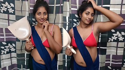 I pounded my stepmom super-fucking-hot Indian while cleaning house