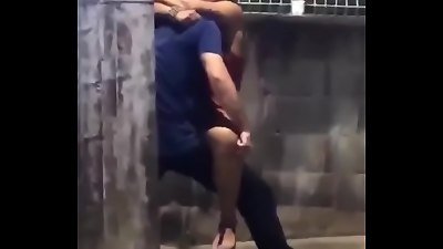 girl and boy tearing up in public