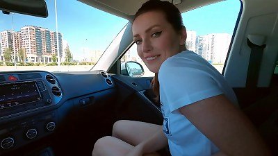 Her fetish, swallow cum in the car