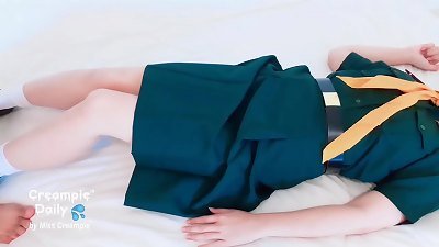 Thai teen student scout girl want to educate about creampie snatch with her friend - CreampieDialy by Miss internal cumshot